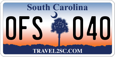 SC license plate OFS040