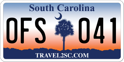 SC license plate OFS041