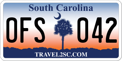 SC license plate OFS042