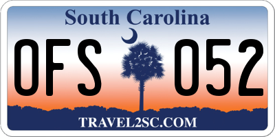 SC license plate OFS052