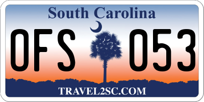 SC license plate OFS053