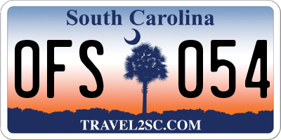 SC license plate OFS054