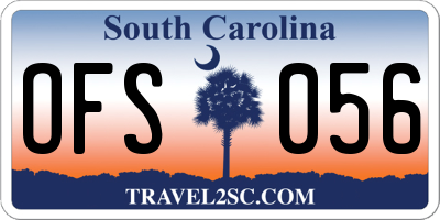 SC license plate OFS056