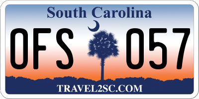SC license plate OFS057