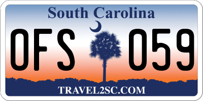 SC license plate OFS059