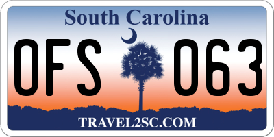 SC license plate OFS063