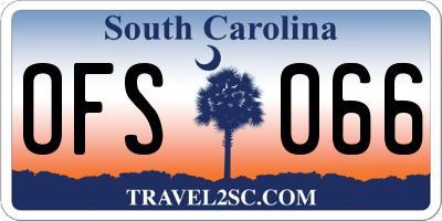 SC license plate OFS066