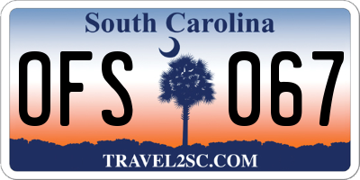 SC license plate OFS067