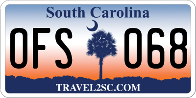 SC license plate OFS068