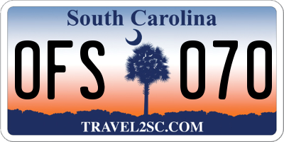 SC license plate OFS070