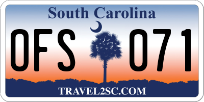 SC license plate OFS071