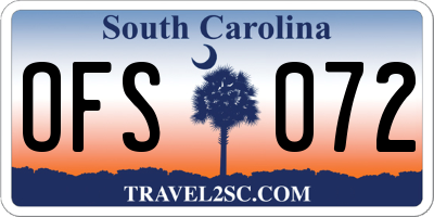 SC license plate OFS072