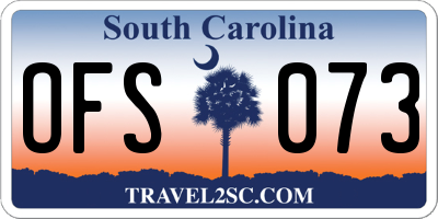 SC license plate OFS073