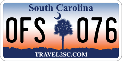 SC license plate OFS076