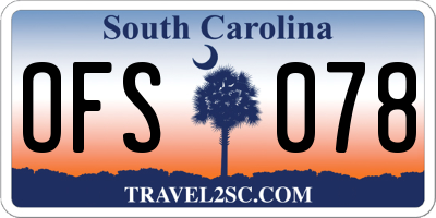 SC license plate OFS078