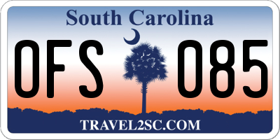 SC license plate OFS085