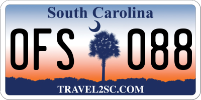 SC license plate OFS088
