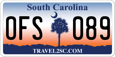 SC license plate OFS089