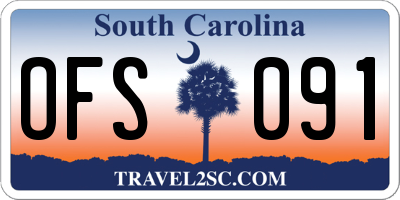 SC license plate OFS091