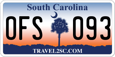 SC license plate OFS093
