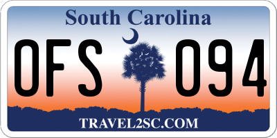 SC license plate OFS094