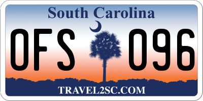 SC license plate OFS096