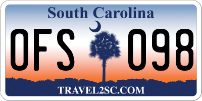 SC license plate OFS098