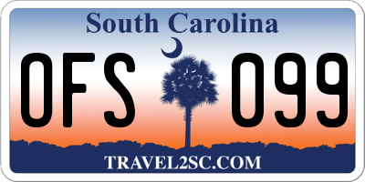 SC license plate OFS099