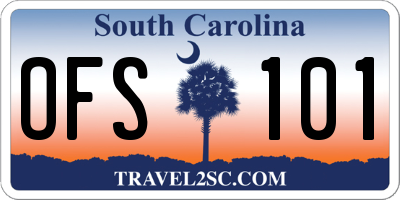 SC license plate OFS101