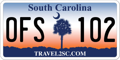 SC license plate OFS102