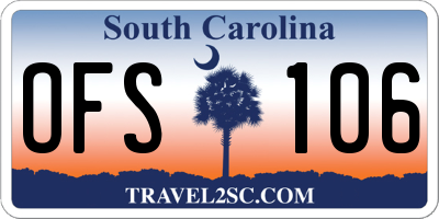 SC license plate OFS106