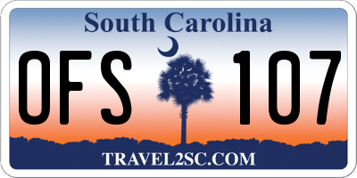 SC license plate OFS107