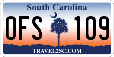 SC license plate OFS109