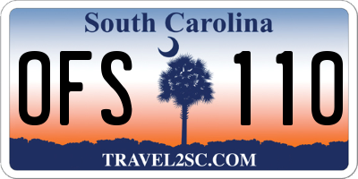 SC license plate OFS110