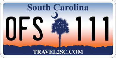 SC license plate OFS111