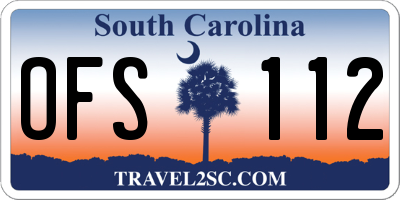SC license plate OFS112