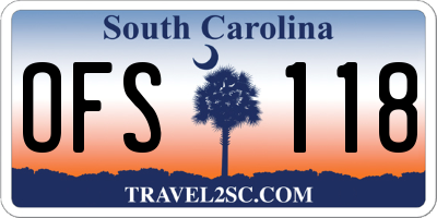SC license plate OFS118