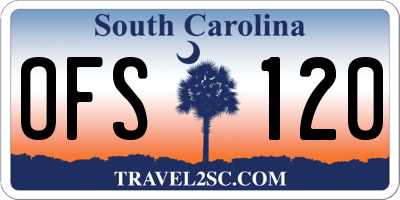 SC license plate OFS120