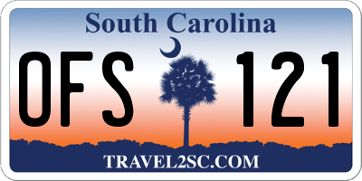 SC license plate OFS121