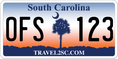 SC license plate OFS123
