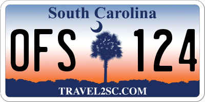 SC license plate OFS124