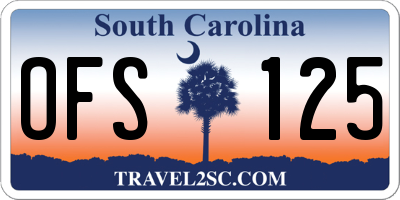 SC license plate OFS125