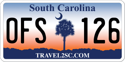 SC license plate OFS126