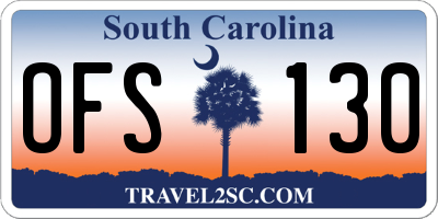 SC license plate OFS130
