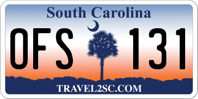 SC license plate OFS131