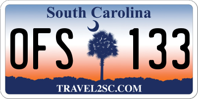 SC license plate OFS133