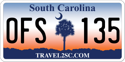 SC license plate OFS135
