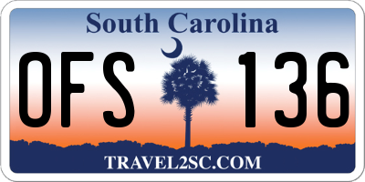 SC license plate OFS136
