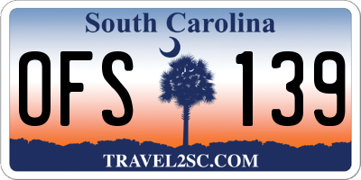 SC license plate OFS139