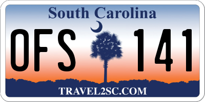 SC license plate OFS141